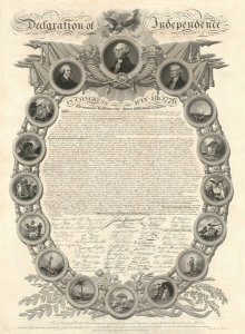 James Barton Longacre - Decorative Print of the Declaration of Independence, 1818