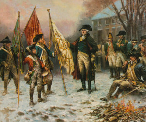 Edward Percy Moran - Washington inspecting the captured colors after the battle of Trenton