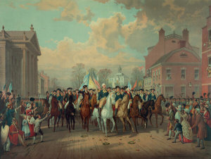 Edmund R. and Ludwig Restein - Washington's triumphal entry in New York City, Nov. 25th, 1783