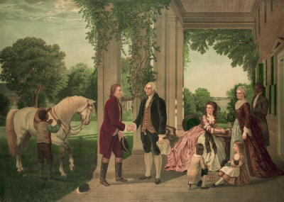 Herman Bencke - The reception of Lafayette at Mount Vernon, home of Washington