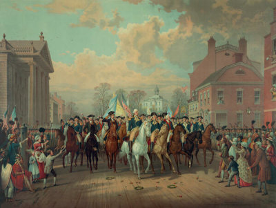 Edmund R. and Ludwig Restein - Washington's triumphal entry in New York City, Nov. 25th, 1783